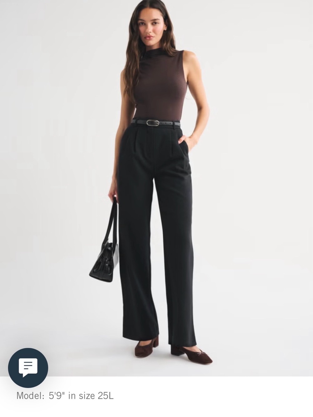 Abercrombie & Fitch Black Straight-Leg High-Waist Trousers